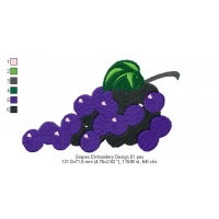 Grapes Embroidery Design 01